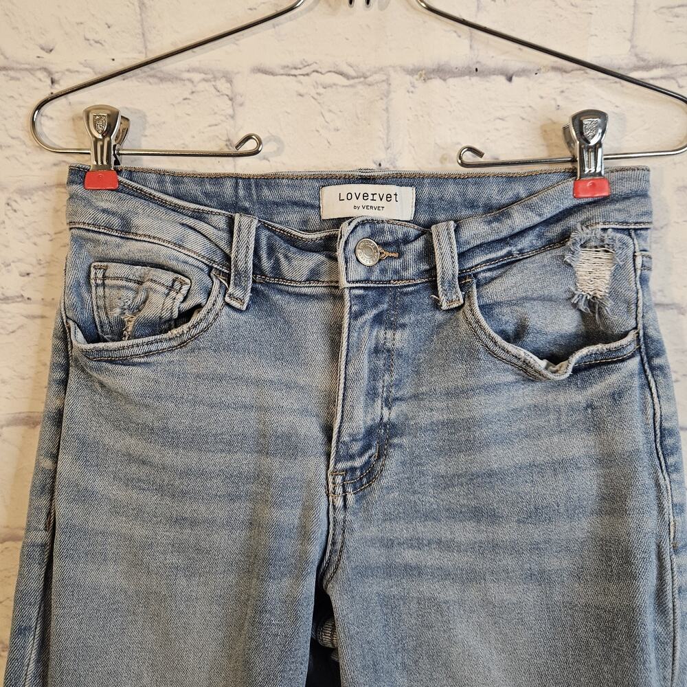 Lovervet by VERVET MID RISE CROP STRAIGHT Denim JEANS LV1179 SZ 28/7 - Picture 3 of 7